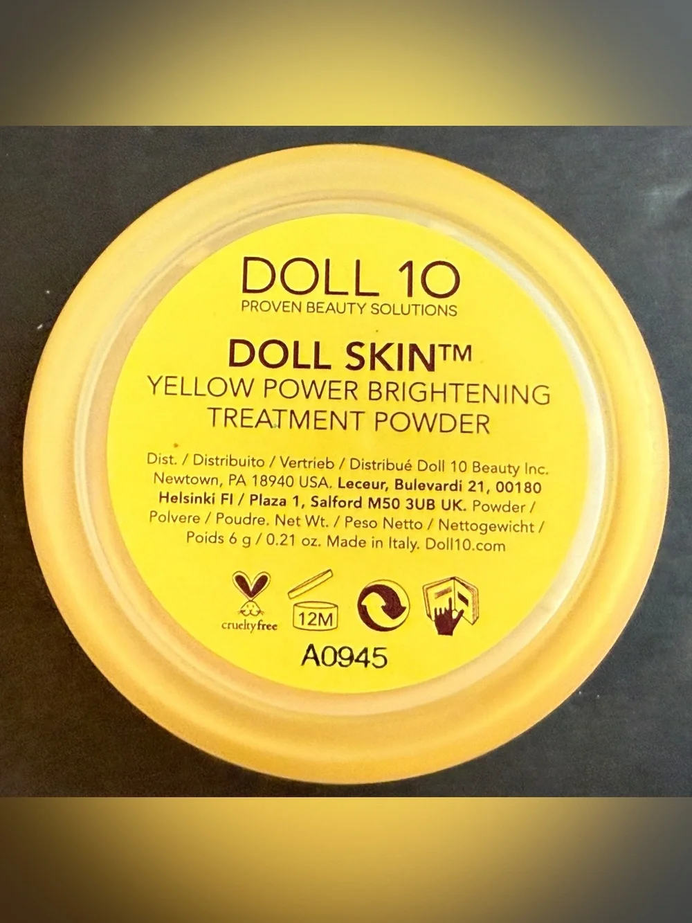 Doll 10 Doll Skin Yellow Power Brightening Treatment Powder 6g 0.21oz New